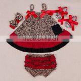 Baby Girls 4Pcs Cute Headband+Dress+ Underpants+Shoes Outfits Clothes