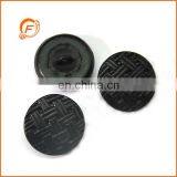 Black Real Leather Shank Button