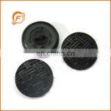 black real leather shank button