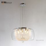 Modern K9 Round Crystal Ceiling Lights Kitchen Glass Pendant Light for Dinning Room thumbnail-2