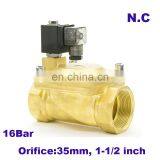 GOGO 2 Way Pilot Diaphragm Brass 220v ac 24vdc Water Pneumatic Normally Closed Electric Solenoid Valve 1 1/2" BSP 35mm GPX-40 thumbnail-2