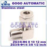 Quick Coupler ZG3/8 Male Thread O.D 6 mm Hard Tube Stainless Steel Right Angle Elbow Pipe Propress Connector Fitting thumbnail-2
