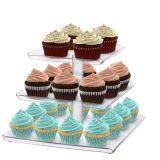 High Quality Custom Clear Happy Birthday Decoration Acrylic Wedding Cake Stand thumbnail-1