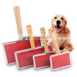 Wooden Bamboo Grooming Hair Remover Pet Slicker Comb Dog Brush For Dog thumbnail-1