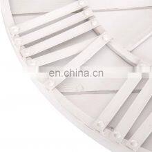 24 Inch Monochromatic Whitewash Roman Numeral Wall Wood Clock thumbnail-5