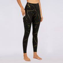 Activewear Manufacturer 2021 New High Waist Yoga Leggings Black Gilded Yoga Pants thumbnail-1
