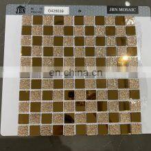 25x25mm Mosaic Mesh Stainless Steel Diy Electro-plated Golden Rose Golden Silver Mirror Glass Mosaic Tile thumbnail-4