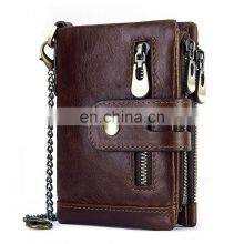 100% Genuine Leather Male Purses With Zip Coin Pocket Customize Logo Men Wallet And Card Holder Wallets Leather Men thumbnail-2