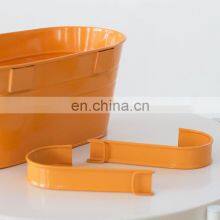 Steel Planters Holder Hanger Garden Hanging Baskets Metal Planter Pots Decor Detachable Hook Flower Pot Double Hook Oval Bucket thumbnail-5