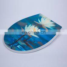 Polyresin Glitter Zinc Alloy Hinge Round Toilet Seat Polyresin Toilet Seat Toilet Glittery thumbnail-4