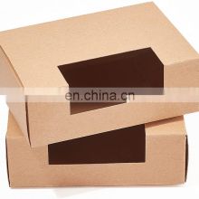 OEM Single soap box  Carriers with Window Insert and Handle Brown Kraft Individual gift boxes