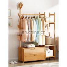 Luxury Bamboo Multifunction Coat Racks Garment Coat Hanger Clothes Organizer Hanger Hooks Stand Clothes Rack thumbnail-2