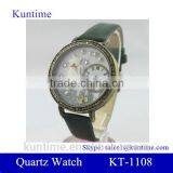 White Cat and Pearl Decor Diamante Dial Stainless Steel Back Watch Quartz Movt thumbnail-1