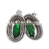 CHROME DIAOPSIDE EARRING 925 SOLID STERLING,SILVER EXPORTER,STERLING SILVER JEWELRY,SILVER EARRING