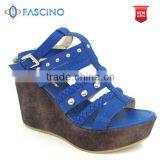 Wooden Wedge Heels Summer Sandal Ladies Fashion Wedge Sandals thumbnail-1