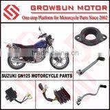 Suz. GN125 Motorcycle Parts, Carburetor Intake Pipe, Start Lever, Gearshift Lever