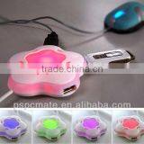 Flower Shape Usb Hub With Led Light as Promotional Gifts