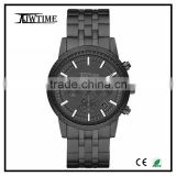 luxury islamic hijri calendar stainless steel watches men chain black color wrist watch, japan movement watches price