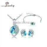 Platinum Plating 925 Sterling Silver Jewelry Set Micro Pave thumbnail-1
