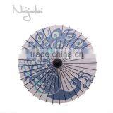Peacock White Background Hand Painted Handmade Japanese Paper Umbrella Quality Choice thumbnail-1