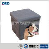 Suede Foldable Storage Ottoman Set for Pet