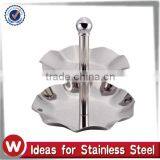 2 Tier Stainless Steel Flower Shape Cake Stand