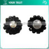 7MM Clear Rhinestone Black Bead Garment Chinese Frog Rhinestone Button thumbnail-1