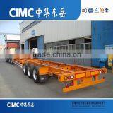 CIMC brand 20ft and 40ft 12500mm skeleton 3 axle semi trailer