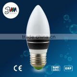 high quality black dimmable 3w c37 led lighting e27