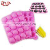 BPA Free 20 Holes Red Silicone Lollipop Dessert Mold Cupcake Dessert Maker Chocolate Color thumbnail-1
