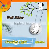 Good Quality DIY Swing Bear style Wall Light Creative 3D Wall sticker Lamp