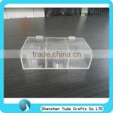 Clear Custom Made Acrylic Boxes, Small Clear Acrylic Boxes With Lids, Acrylic Storage Box With Divider thumbnail-1