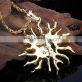 Fashion Stainless Steel Gold Plated Sun Moon Pendant thumbnail-1
