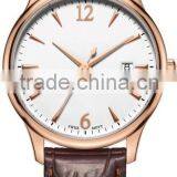 Stainless Steel Wrist Watch Classic Leather Watch Straps Japan Movt Quartz Couple Men Women Rose Gold Watch thumbnail-2