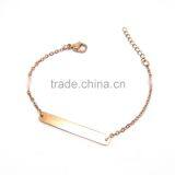 Ladies Design Stainless Steel DIY Stamp Letter Blank Bar Bracelet thumbnail-2