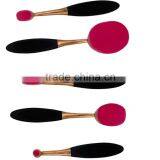 New Arrival 5pcs Oval Makeup Brush Set,newest Pink Hair Oval Brush Set