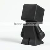 black robot boy money box, plastic customized coin bank, make your own piggy bank china maunfacturer
