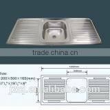 Export Iraq Hot Style JZ-825 100x50 Stainless Steel Sink thumbnail-2