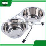 Pet Accessories Anti Slip Stainless Steel Holder Double Cat Dog Pet Feeder Water Food Bowl thumbnail-4