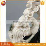 Oriental Treasure Natural High Quality White Jade Carve Dragon thumbnail-4