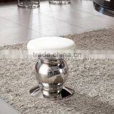 304 Stainless Steel Round Dining Table With Upholstered Side Chair, Metal Dining Room Furniture thumbnail-4