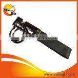 High Quality Advertising Metal Leather Keychain With Two Keyrings thumbnail-1