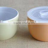 ceramic solid color fresh bowl with plastic lid