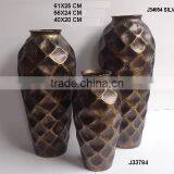 Big Honey Comb Style Antique Brass Finished Vase Made in Sheet Aluminium thumbnail-1