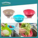 Cheap Wholesale Kitchen Vegetables Fruit Wash Strainer Colander Bowl Colorful Plastic Rice Colander thumbnail-1