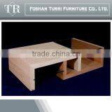 Modern Square Travertine With Tempered Glass Surface Center Table thumbnail-2