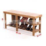 2 Tier Natural Bamboo Shoe Rack for Home Decoration thumbnail-2