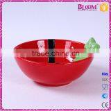 Hand-painted Red Ceramic Christmas Round Candy Bowl thumbnail-2