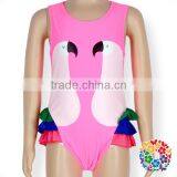 Honorable White Swan Printed Girls Bodysuit Summer Ruffles Kids Girls Swimwear thumbnail-1