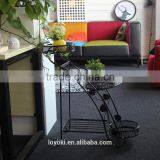 Garden Yard Decor Orgnized 3-Tiered 1-Rack Folded Plant Pots Tray Unit Metal Flower Stand thumbnail-1